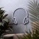 Neon sign "Headphones", 27x27 cm, USB, pink-blue