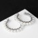 Pearl row-row earrings d = 4.3 cm, white color in silver