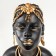 Souvenir Polystone Bust "Girl from the African tribe" Black with gold 23x10x18.5 cm