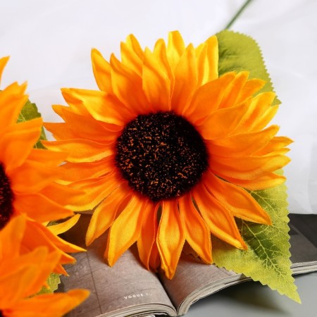 Artificial flowers "sunflower galant" 60 cm d-12 cm, orange-1