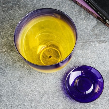Flower pot with pallet No. 5 "Aleb" yellow-violet, 3 l-1