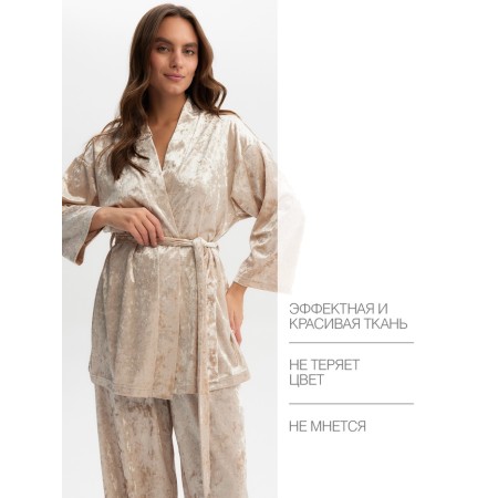 Female set (jacket, trousers) KAFTAN VELVET p. 52-54, beige-1