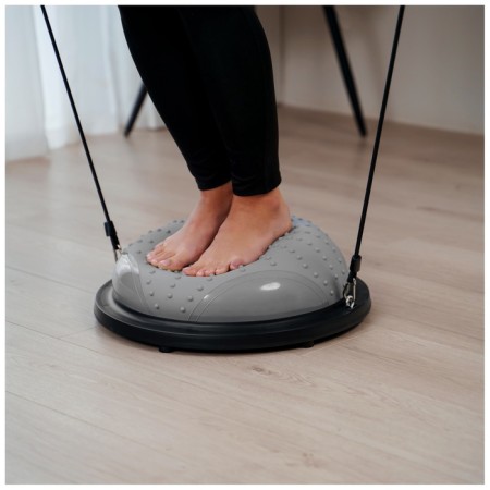 Half -sphere bosu gymnastic, massage, with a pump, 46x20 cm, color gray color-17