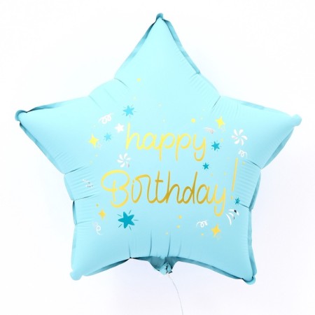 Foil ball 18 "Festive star", matte, blue color
