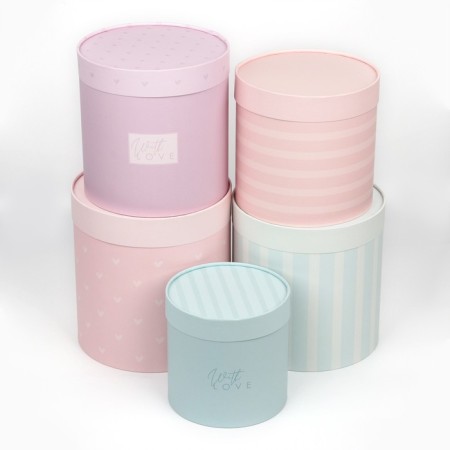 A set of round boxes 10 in 1, gift packaging, “With Love”, 10 x 10 - 23.5 x 23.5 cm-2