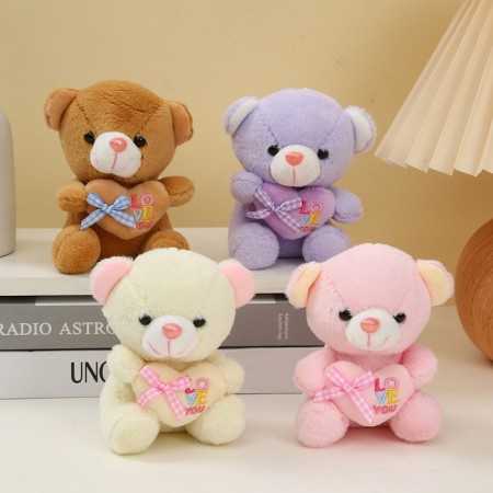 Soft toy "Bear with Heart", on a key fob, 12 cm, color mix-1