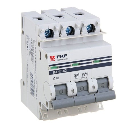 Automatic circuit breaker EKF Proxima, 3P, modular, 40 A-1