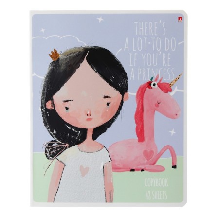 Notebook of 48 sheets in the Young Princess cage, covered cardboard, matte lamination Soft Touch, mix-3