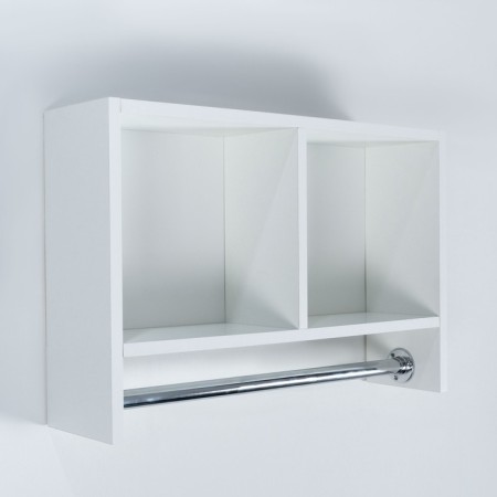 Bathroom cabinet with a rod for towels white, 60 x 15.4 x 40 cm-1