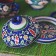Maslenka Rishtan ceramics "Flowers", 13 cm, blue