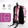 Youth backpack from textiles, 3 pockets, pink color