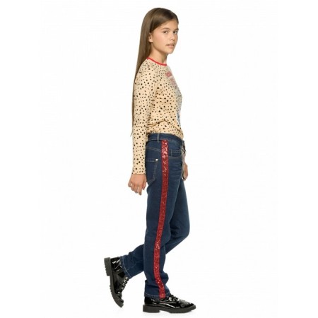 Pants for girls, height 122 cm, dark blue color-2