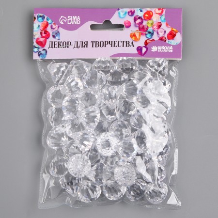 Crystals are plastic decorative, set 45 pcs., Size 1 pc. - 2.5 × 2 cm, the color is transparent-1