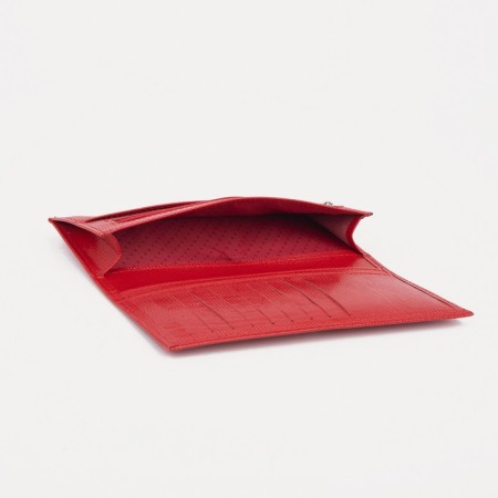 Women's wallet on the button, red color-2