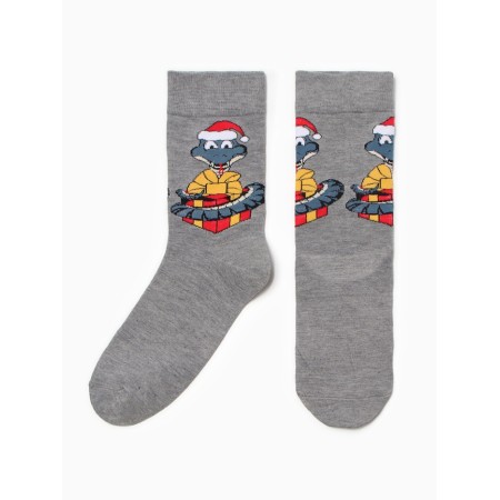 Women's socks "Snakes with a gift", gray color, rn 36-40