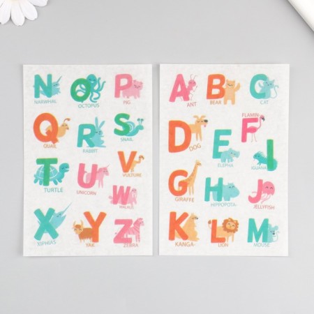 Stick Paper "Interesting alphabet" set of 6 sheets 18.6x10 cm-3