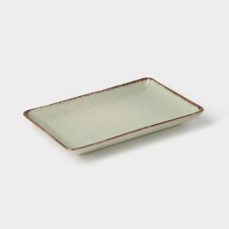 Pearl dish, 18 × 13 cm, mint color, porcelain