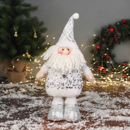 Soft toy "Santa Claus Brill" (59x21 cm extended legs) 40x21 cm, silver-white
