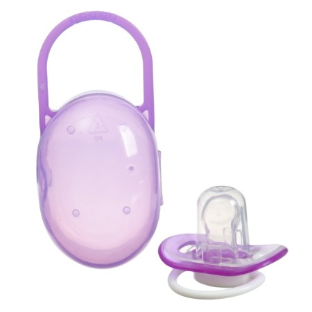 Nipple - orthodontic dummy with a container, +3 months., Purple color-2