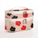 Cosmetic bag, 2 parts on zippers, beige color
