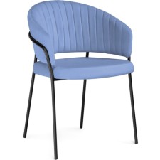 Chair on the metal frame Leo Metal/velor, black/blue 56x52x80 cm