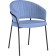 Chair on the metal frame Leo Metal/velor, black/blue 56x52x80 cm
