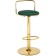 Barmot stool Lusia metal/velor, gold/green 38x40x84 cm