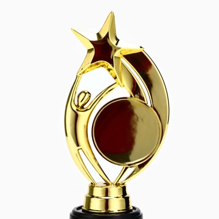 The award figure "Man with a star", gold, a plastic stand is black, 18.5 x 7 cm.-3