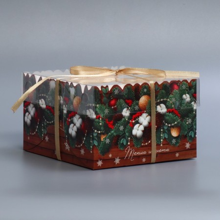 Capcake box "heat and comfort", 16 x 16 x 10 cm, new year-7