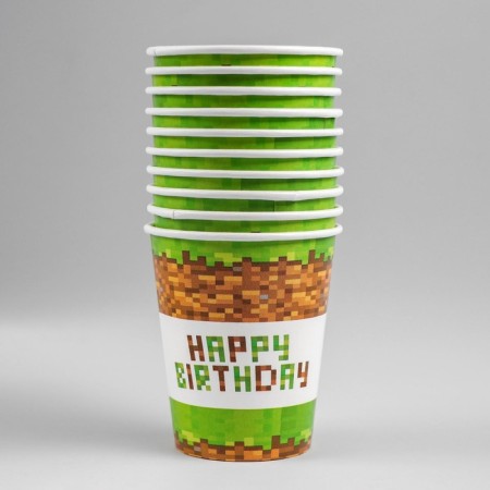 A one -time paper glass "Happy Birthday!", 250 ml-1