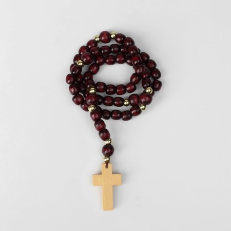 Parsing wooden "Orthodox" 50 beads through a ball, brown color-1