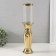 Ceramics candlestick, glass for 1 candle "art" d = 7.5 cm gold 9x9x37.5 cm