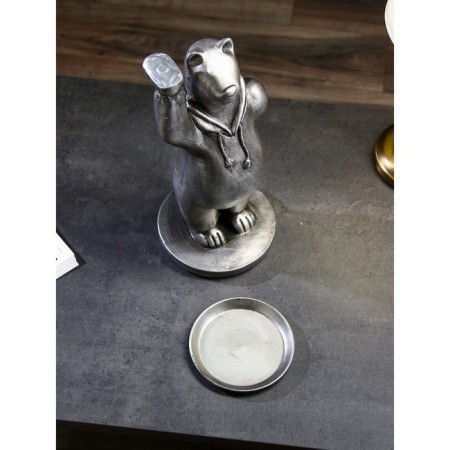 Steam for the little things "Bear", polystone, 43 cm, silver color-4