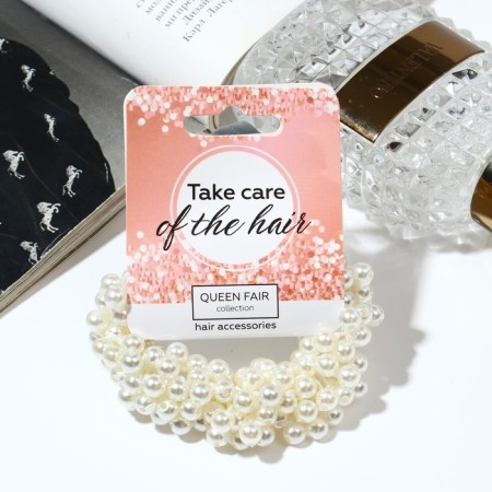 Hair gum "Pearl fairy tale" White