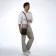 Men's bag over the shoulder, Textura, external pocket, brown color