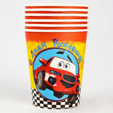 A one -time paper glass "Happy Birthday" machine, 250 ml-2
