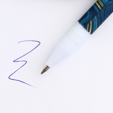Handle plastic with a cap of ballpoint “Home. Russia in each of us ”, Blue pasta, 0.7 mm-3