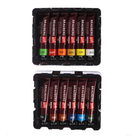 Oil art, set of 12 colors x 22 ml, Brauberg Art Premiere-3