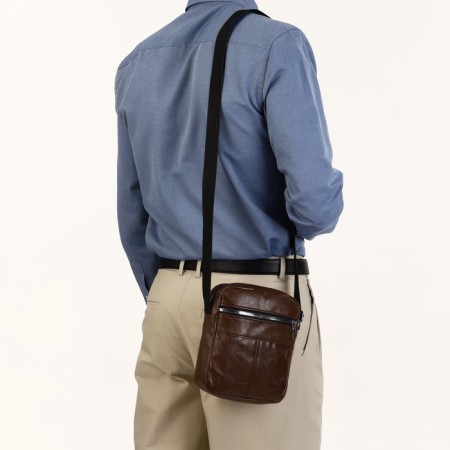 Male bag with lightning, brown color-7