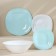 Dining Luminarc Carine Light, glass ceramic, 19 objects, white and turquoise color