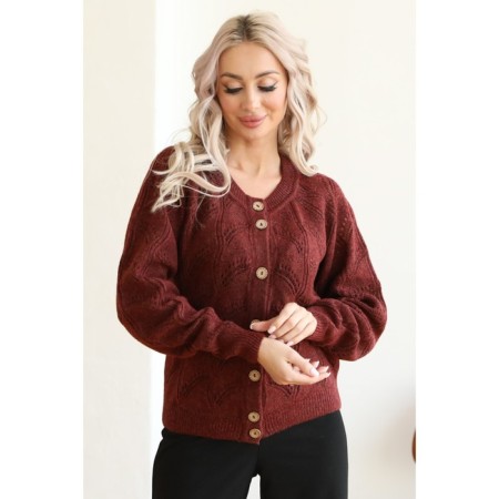 Cardigan female, size 44, burgundy color-7