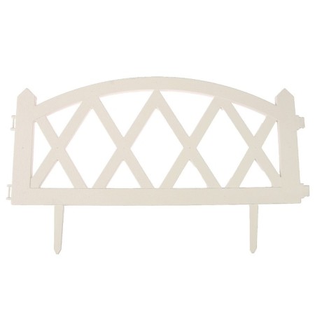Decorative fence, 35 × 232 cm, 4 sections, plastic, white, Modern, Greengo-7