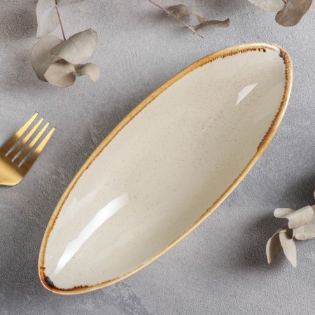 Ceramic sapphire salad, 24 × 9.5 × 5.5 cm, beige color-1