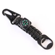 A multifunctional keychain, tourist from a paracord, with a compass, opener, 16 cm