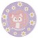 Paper plate "Flower fox with a flower", lilac, 6 pcs., 18 cm