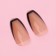 Franch overhead nails, 12 pcs, with adhesive plates, ballerina shape, beige color/black