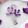 Flower Brooch "Flowers" field, purple color in silver