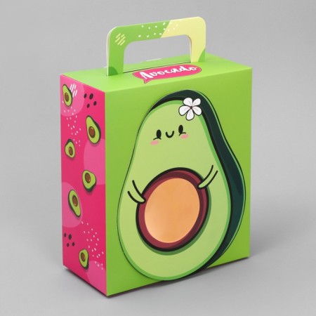 Gift folding box, packaging, "avocado", 18 x 15 x 7.5 cm-1