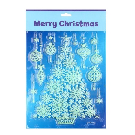 Stickers on the windows "New Year" Christmas tree, jewelry, 27 x 18 cm-3