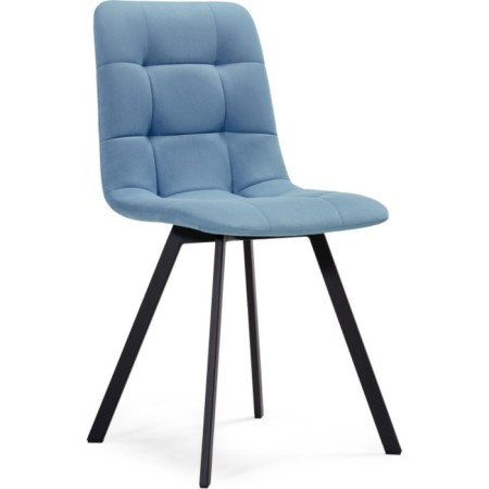 Stool on a metal frame chilli metal/velor, black/blue 43.5x50x87.5 cm